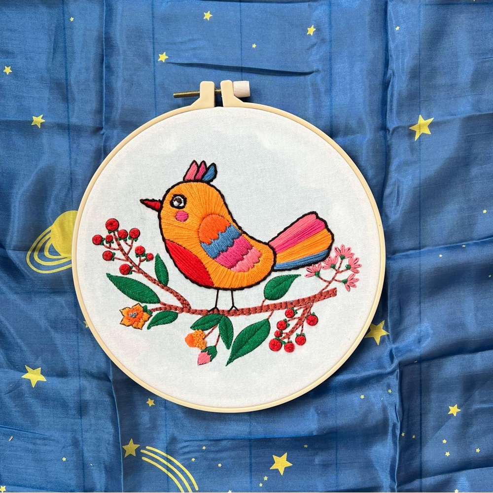 Hand Embroidery Wall Art-Bird